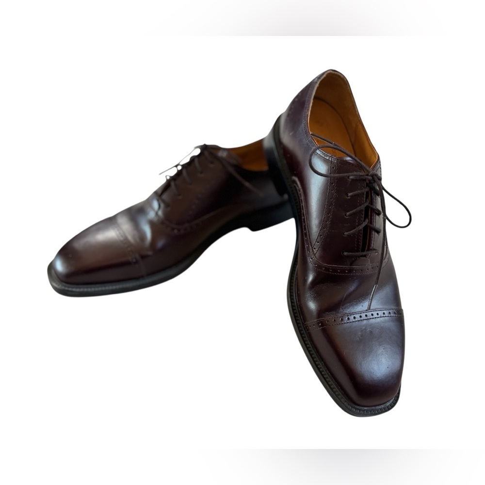 Rockport APM1141E Burgundy Dark Brown Leather Cap Toe Oxford Dress Shoes 9M